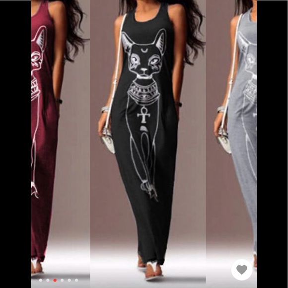Cat Printed Maxi Dress - Picture 5 of 5